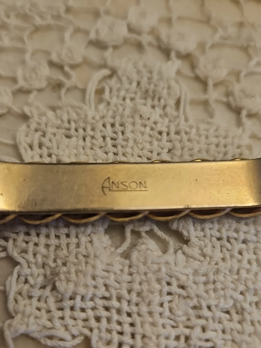 ANSON Chain Link Tie/Lapel Bar Clip Vintage    EUC
